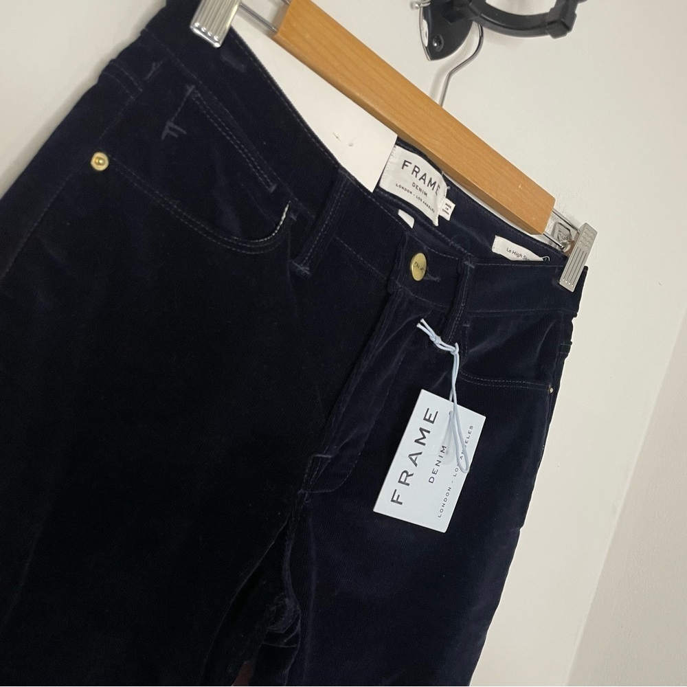 ✨NWT Frame Navy Blue Le High Skinny High Rise Corduroy Pants Jeans Size 25 - Picture 4 of 11